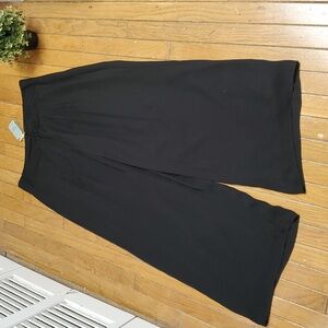 Hoss Intropia 100% Black Silk Wide Leg Pants NWT